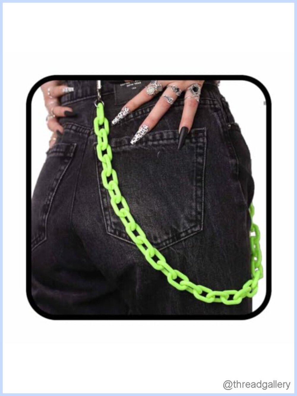 Y2K Hip Hop Acrylic Link Belt Chain Goth Punk Chunky Purse Chain for Men Women